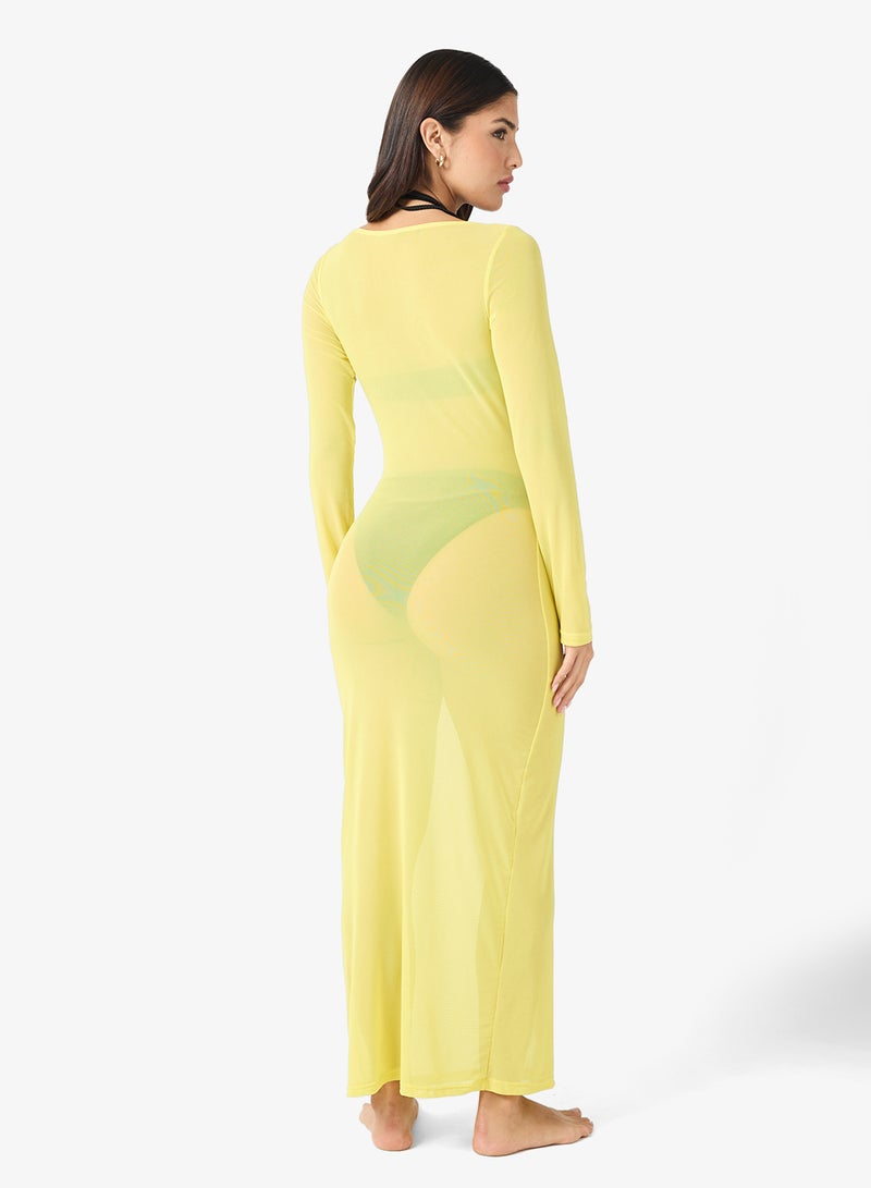 جينجر فستان شاطئ بياقة قارب - Image 2